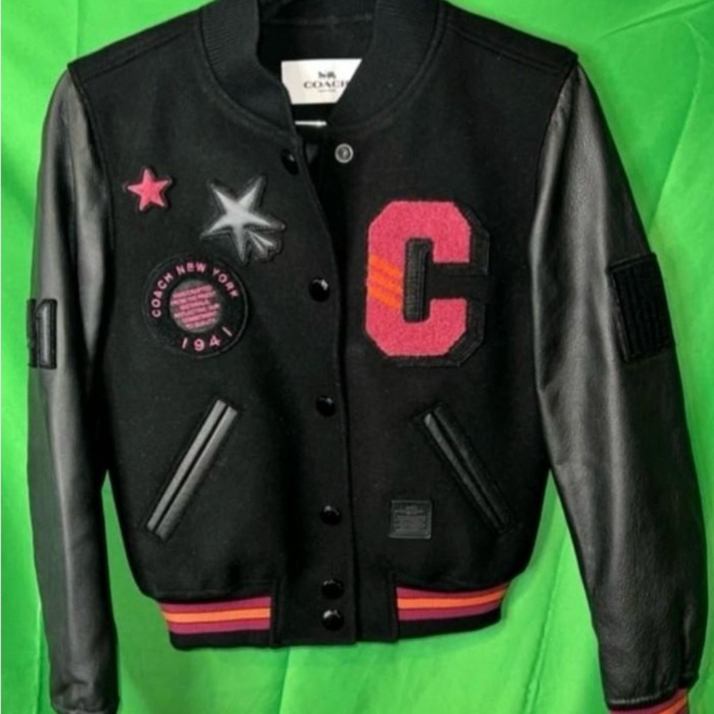 Coach Women's Black and Red Varsity Jacket. Coach Box EUC